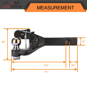 AMBITION 10 Ton Pintle Hook <span class=keywords><strong>Remolque</strong></span> Enganches Receptor Gancho Combinación 2-5/16 pulgadas y 2 pulgadas <span class=keywords><strong>Bola</strong></span> <span class=keywords><strong>de</strong></span> enganche 15-1/2 Longitud - Product Image 2