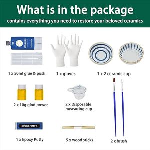 High Quality <strong>Kintsugi</strong> Ceramic Repair <strong>Kit</strong> Glass Repair <strong>Kit</strong> <strong>Kintsugi</strong> Repair <strong>Kit</strong> Gold - Product Image 5