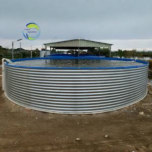 Bassin d'aquaculture intensif en toile pour l'élevage de crevettes et de poissons en extérieur, <span class=keywords><strong>avec</strong></span> grand réservoir en tuyaux galvanisés - Product Image 4