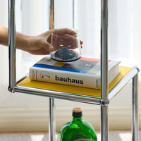 Tabouret modulaire, chariot simple, canapé, petite table d'appoint, support de rangement en acier inoxydable, table basse modulaire d'occasion
