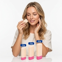 Contenants en plastique vides rechargeables de qualité supérieure pour déodorant en stick, 10g, 15g, 20g, tubes mini déodorant carrés plats à mécanisme rotatif, vente en gros