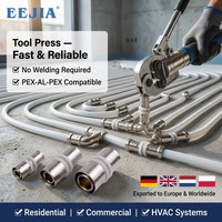 Raccord à sertir en laiton nickelé, coupleur droit égal 16-32 mm avec joint torique pour tuyau multicouche PEX, connectivité standard DIN