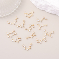 Collier pendentif 12 constellations en laiton plaqué or 14 carats, bracelet avec symboles astrologiques en zircon, breloques pour la fabrication de bijoux DIY pour femmes