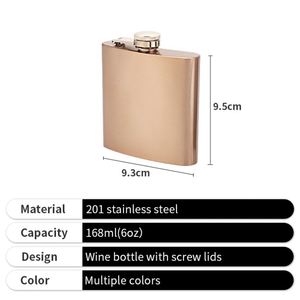 Nouvelle gourde à whisky portable en acier inoxydable de 6 oz pour l'extérieur, idéale pour les cadeaux - Collection 2025 à succès - Product Image 5