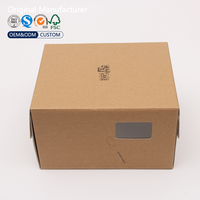 Boîte à gâteau personnalisée en kraft à ouverture latérale sans poignée, papier alimentaire recyclable avec fenêtre transparente en PVC sur le côté, logo personnalisé OEM ODM