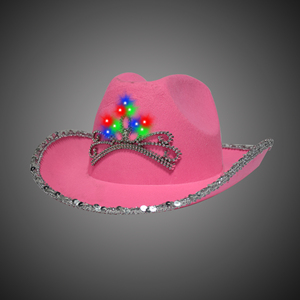 Chapeaux de cowgirl western pour femmes Chapeau Fedora rose à paillettes roulées Bord élégant Couronne Décor pour l'obtention du diplôme Noël Pâques - Product Image 1