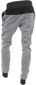 Pantalon de survêtement en molleton gris pour homme, coupe ajustée, taille élastique, avec empiècements noirs et poches, pour toutes les saisons - Product Image 3