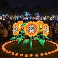 Decoración Interactiva de Faroles para Parques de Atracciones, para el Día de Muertos en México, Uso Interior/Exterior, Espectáculo de Luces para Parques Temáticos