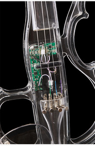 Violon électrique professionnel transparent en gros pour spectacle sur scène et performance solo, facile à connecter à un amplificateur - Product Image 5