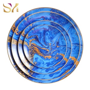 Stock luxe <span class=keywords><strong>chic</strong></span> glaçure porcelaine <span class=keywords><strong>assiette</strong></span> pour banquet de mariage en céramique vaisselle - Product Image 6