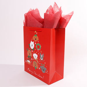 ถุงกระดาษเคลือบริบบิ้นวัสดุรีไซเคิล-ถุงของขวัญแบบพกพาสำหรับคริสต์มาสวันเกิดธุรกิจขนาดเล็กออกแบบได้ตามต้องการ - Product Image 5