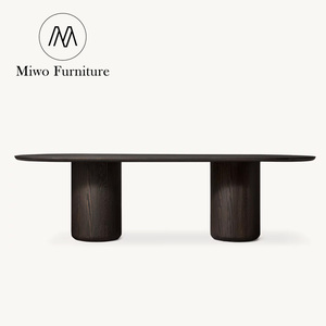 Mesa de Comedor Rectangular Moderna para Banquetes de Hotel, Mesa de Cocina con Tablero de Madera Maciza, Juego de Mesa y Sillas de Comedor Antiguas - Product Image 6