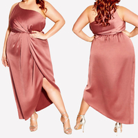 Fabricant de vêtements sur mesure à faible MOQ – Robes de cocktail asymétriques en satin drapé et froncé à une épaule, grandes tailles, pour demoiselles d'honneur