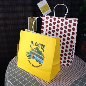 Merry <b>Christmas</b> <b>Tree</b> Printed New Year Present Candy Clothes Packaging Bags <b>Large</b> Food Takeaway Gift Paper Bags With Handles - Product Image 5