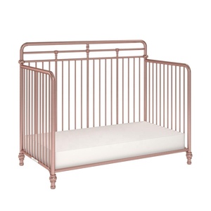 Giường Nôi Cho Bé Kiểu Cổ Điển Màu Vàng Hồng Bảo Vệ Bền Cũi Trẻ Em Bằng Kim Loại - Product Image 1