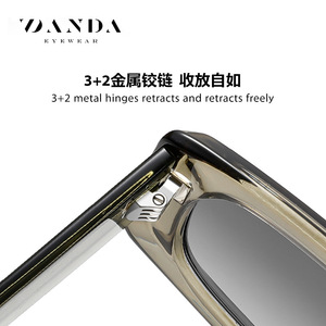 Lunettes de soleil polarisées rectangulaires DANDA S26116 UV400 unisexe, protection solaire tendance - Product Image 4