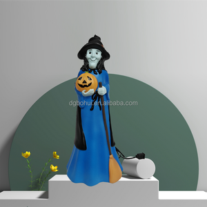 รูปปั้นแม่มดพลาสติกพ่นสีด้วยมือสำหรับตกแต่งวันฮาโลวีน - Product Image 4