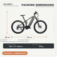 Vélo de montagne électrique à moteur central haute puissance 750W, cadre en aluminium de 27,5 pouces, frein à disque hydraulique, batterie intégrée 48V 20Ah