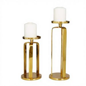 Luxury Modern Bone Resin <b>Candle</b> Holder Set Polished Finish Decorative <b>Pillar</b> <b>Candle</b> Jar for Christmas Home & Hospitality Dcor - Product Image 1