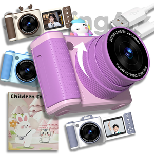 SourcingArk Appareil photo CCD 2,4 pouces 48MP Photo 1080P Vidéo Écran rotatif Selfie Zoom 8X Lumière d'appoint 600mAh Cadeau pour enfants S6 - Product Image 1