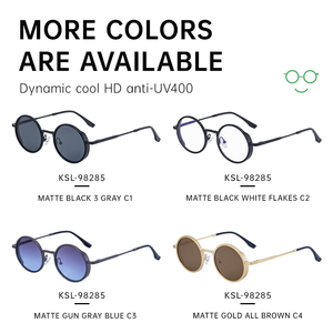 Partagas 2025 Vintage Punk-Stil Designer Sonnenbrille mit Eigenem Logo, Runder Metallrahmen, UV400 Schutz für Unisex Damen und Herren - Product Image 5