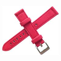 Bracelet de montre intelligente combiné cuir toile tissu pour femme à la mode Design personnalisé Bracelet de montre intelligente pour dames pour Samsung Garmin