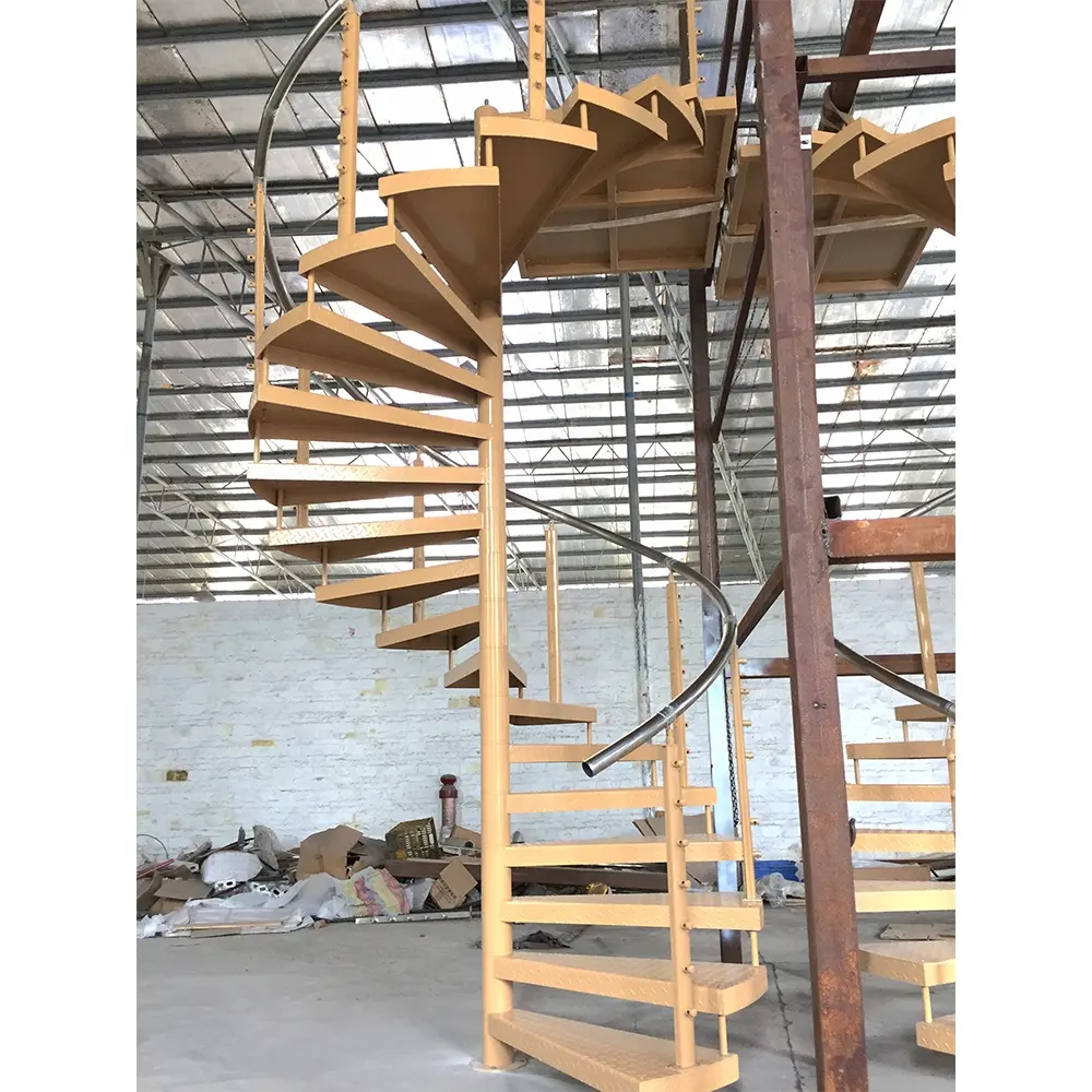 Alibaba Wholesale Stair Treads And Risers Design Rope Handrail Integrated Guardrail Essential Rotating Staircase For Small Units