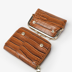 All'ingrosso nuove donne 2 in 1 set borsa pu porta carte di credito con cerniera in pelle <span class=keywords><strong>portafoglio</strong></span> corto con tasca <span class=keywords><strong>portamonete</strong></span> - Product Image 3