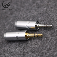 Prise mâle stéréo audiophile 3,5 mm, connecteur audio premium en cuivre pur plaqué rhodium pour mise à niveau de câble de casque professionnel