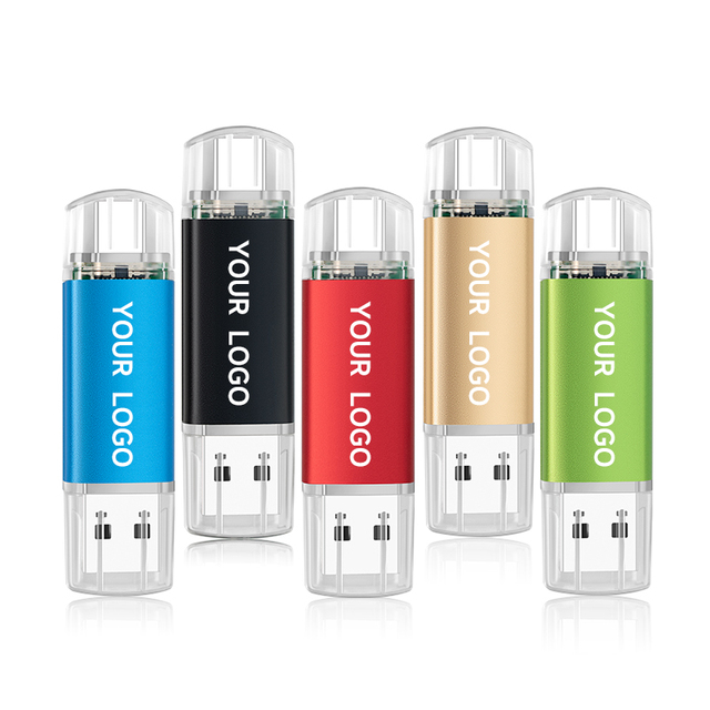Custom LOGO OTG Type c Usb Stick Flash Drive Metal Dual USB2.0 OTG Flash 3.0 High Speed Bright Color Metal Style Usb Flash Drive