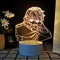Prix de gros Charmant projecteur de lumière nocturne 3D d'anime Lampe de nuit personnalisée Support en acrylique pour le bureau des enfants