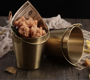 ถังใส่น้ำแข็งทำจากโลหะถังใส่<span class=keywords><strong>1L</strong></span> แชมเปญเบียร์ถังใส่ไก่ทอดสีทองสำหรับขนมขบเคี้ยว - Product Image 4