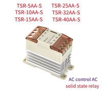 Relais à semi-conducteurs triphasé sans contact à clipser sur rail DIN intégré TSR 5DA-40DA-S 5A 10A 15A 25A 32A 40A TSR-25DA-S TSR-40AA-S