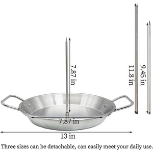 Utung Vertical Skewer Grill Stainless Steel Upright Screw Pan With 3 Detachable Rods For Home Cooking - Product Image 5