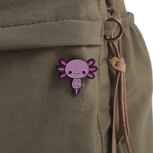 Nette Axolotl Emaille Pin benutzer definierte rosa Salamander Broschen Revers Shirt Abzeichen Cartoon Tiers chmuck Geschenk für Kinder Freunde - Product Image 3
