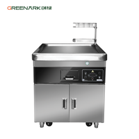 Équipement de cuisine commerciale, friteuse à induction multifonction 6KW, grill teppanyaki avec armoire
