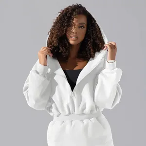 Kilig New Products On The Market Blank Drawcord Hooded Dresses Women Casual Zipper Long Sleeve Dressed For Women