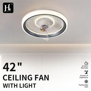 <b>Modern</b> Home Office <b>Ceiling</b> <b>Fan</b> <b>Light</b> Hidden DC Motor 6-Speed LED Low Profile Mute Smart Remote Control Integrated - Product Image 2