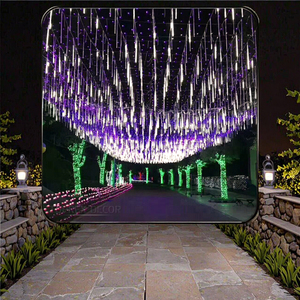 Lumière LED de douche de pluie de météores colorées pour IP65 imperméable extérieur pour les fêtes de vacances Festivals de rue d'arbre de Noël - Product Image 5