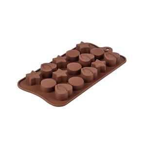 Chất lượng cao 15 lỗ Silicone hình quả trứng trái tim sao sô cô la khuôn Icing Baking bánh công cụ - Product Image 4