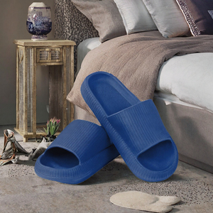 Nuevas Pantuflas de Ducha Unisex para Parejas, Estilo Coreano, Punta Abierta, Acolchadas, Antideslizantes, Suela Gruesa de EVA, para Interiores - Product Image 3