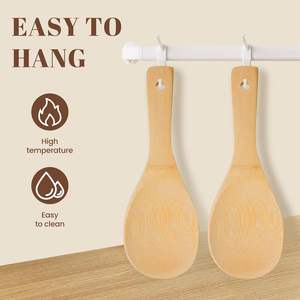 Mengfanjingxiang Pelle à riz en bambou écologique de 20 cm, en bois naturel antiadhésif, modèle bois pour servir et cuisiner - Product Image 3