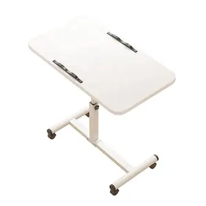 طاولة جانبية قابلة للطي والمزودة بجهاز كمبيوتر محمول مع إمكانية تعديل ارتفاعها بانزلاق
