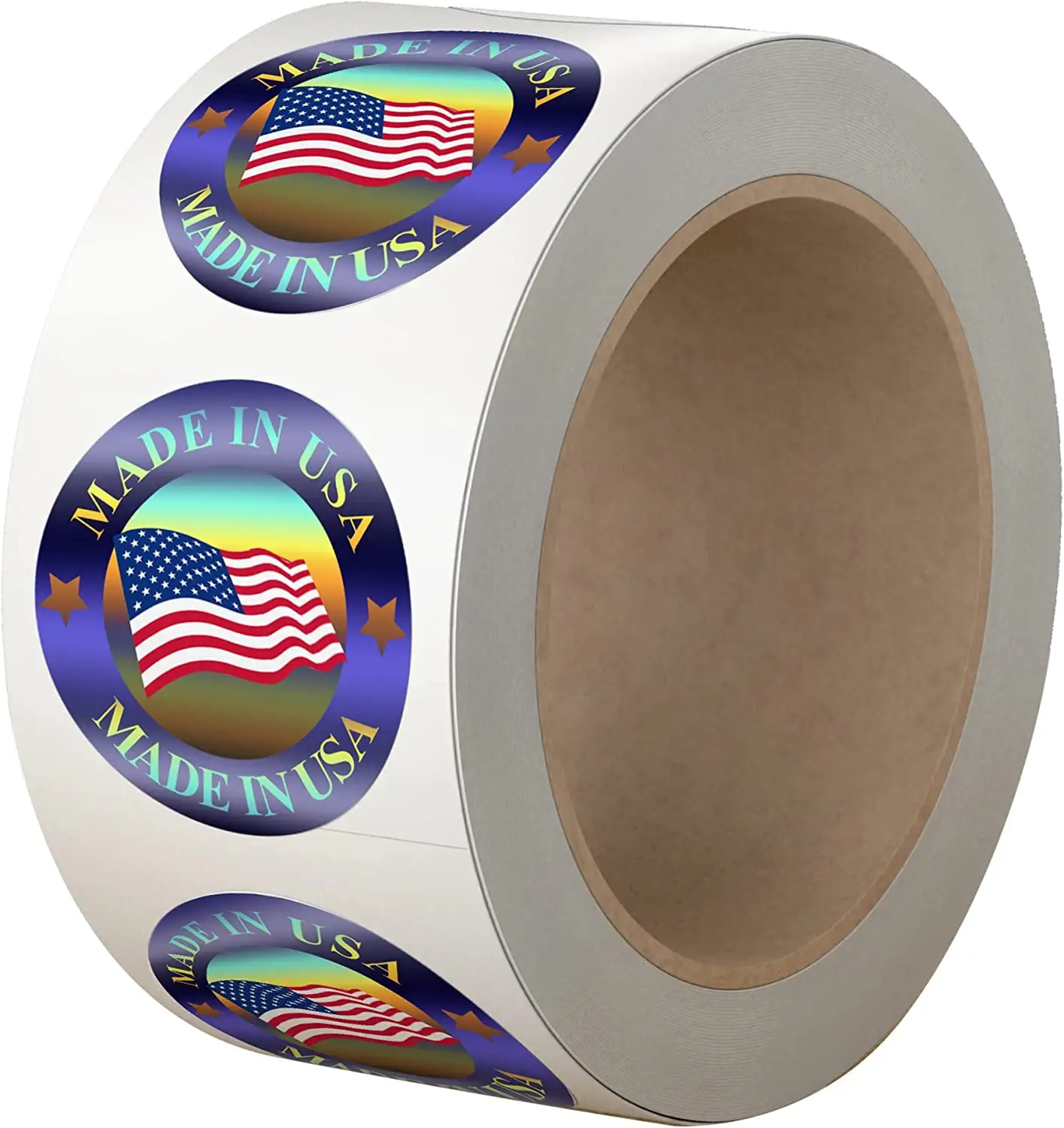 프리미엄 품질 홀로그램 미국에서 만든 라운드 미국 국기 라벨 제품 및 패키지 라벨