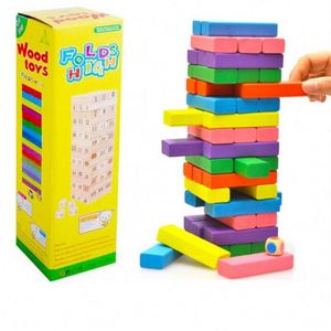 Bloques de Madera Apilables para Uso en Interiores y Exteriores, Juego Gigante Clásico de Torre de Bloques - Product Image 4