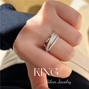 Bague en argent sterling S925 King Silver Jewelry, sertie de pierres, pour femme, à porter au quotidien - Product Image 3