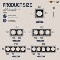 Prise murale européenne grise mate 10A, panneau modulaire DIY avec prises TV, ordinateur, téléphone RJ45, interrupteur moderne européen pour la maison