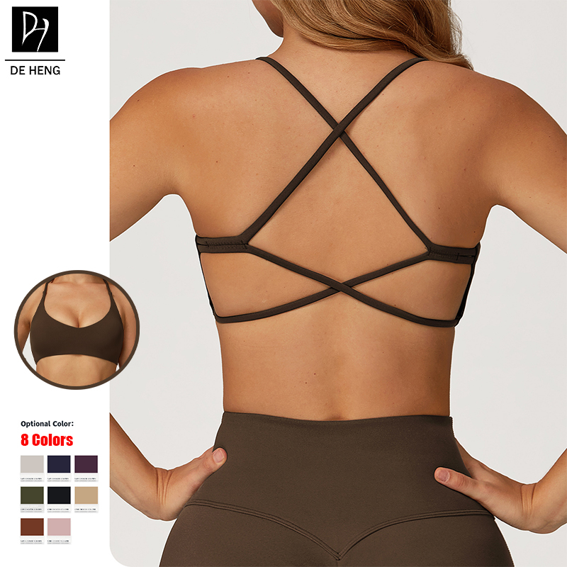 Ladies New Trend Quick Drying Running Cross Back Fitness Tops Women Sportswear High Yoga Sports Bra For Women