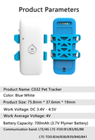 Traceur GPS étanche C032 utilisant une clôture électronique pour animaux GPS+BDS+AGPS+LBS Traceur GPS pour animaux