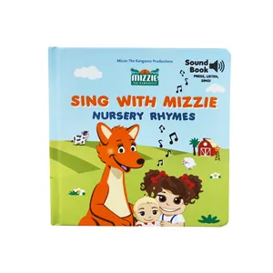Pubblicazione stampa bambini board book Music play button nursery rhyps stories sound book for kid
